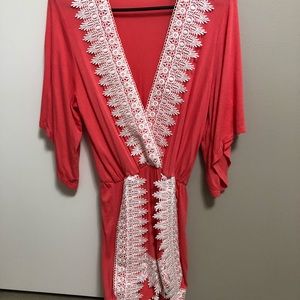 Romper with nice crochet/ lace lining!